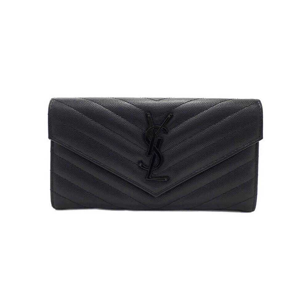 SAINT LAURENT Paris Monogram Flap Wallet Bi fold Long